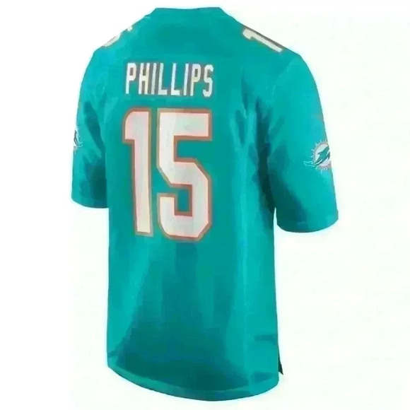 Nike Miami Dolphins Jaelan Phillips #15 Aqua Official NFL Player Game Jersey - Picture 3 of 10